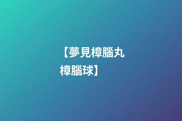 【夢見樟腦丸 樟腦球】